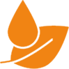 A single water droplet on an orange leaf, representing purity, with a paraben-free icon in the corner.