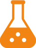 Test tube with an orange handle, labeled as preservative-free icon.
